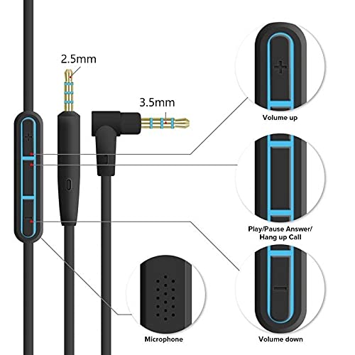 Replacement Cable for Bose QC25 (w/ mic + volume)