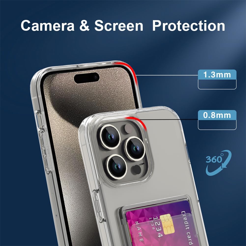 Clear Wallet Card Case for iPhone 18 Pro Max