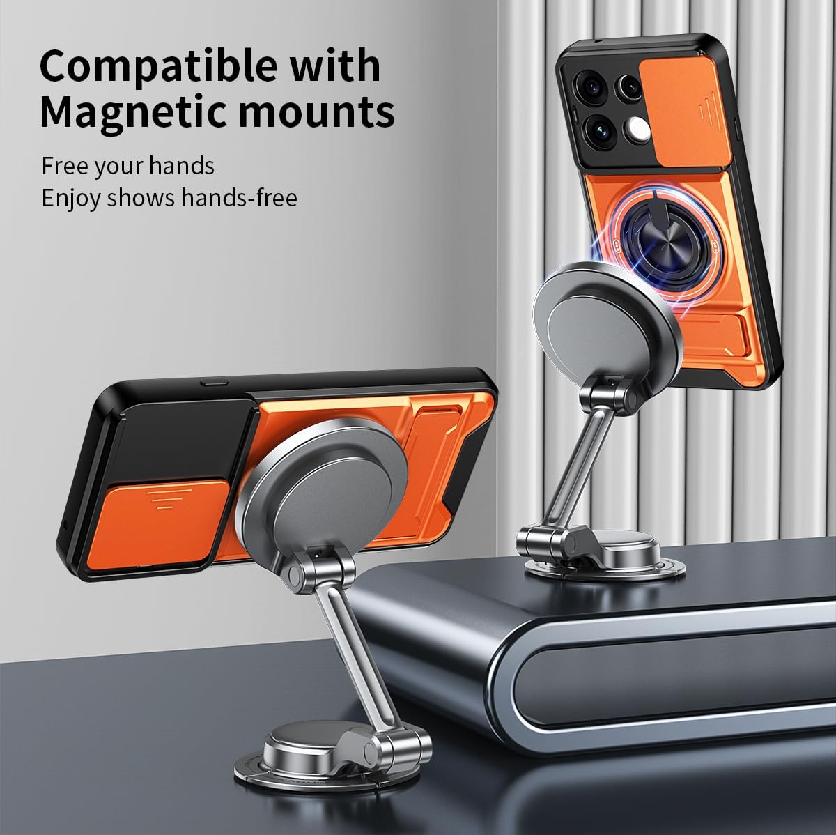 Magsafe Compatible Tough Ring Stand Case for Oppo Reno 16 F