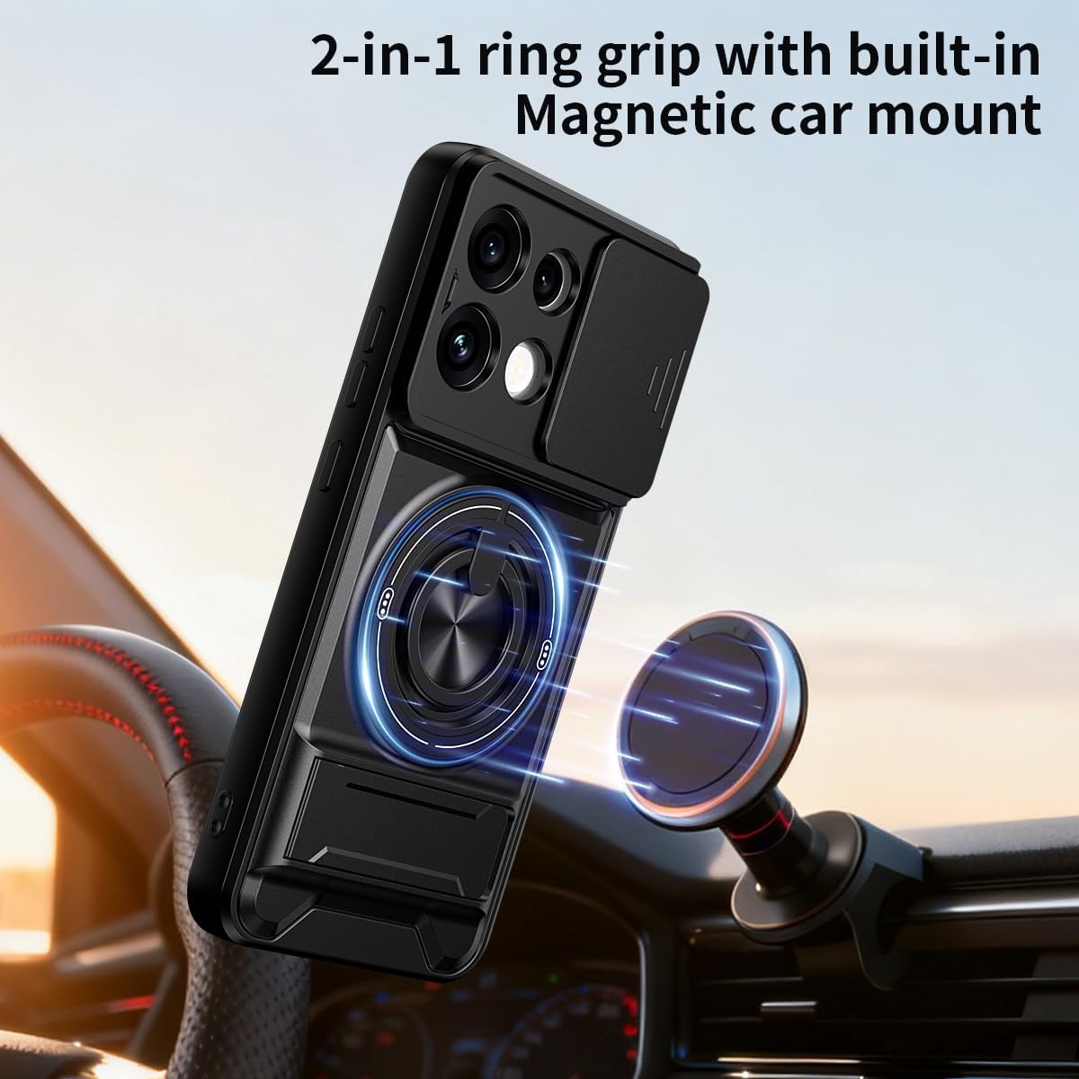 Magsafe Compatible Tough Ring Stand Case for Oppo Reno 16 F