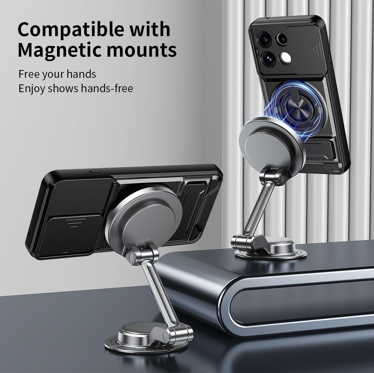 Magsafe Compatible Tough Ring Stand Case for Oppo Reno 16 F
