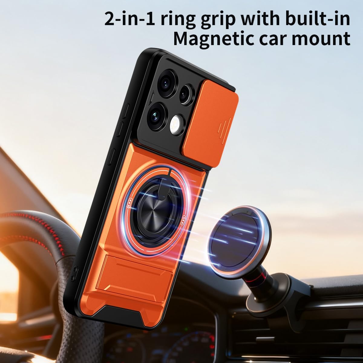 Magsafe Compatible Tough Ring Stand Case for Oppo Reno 16 F