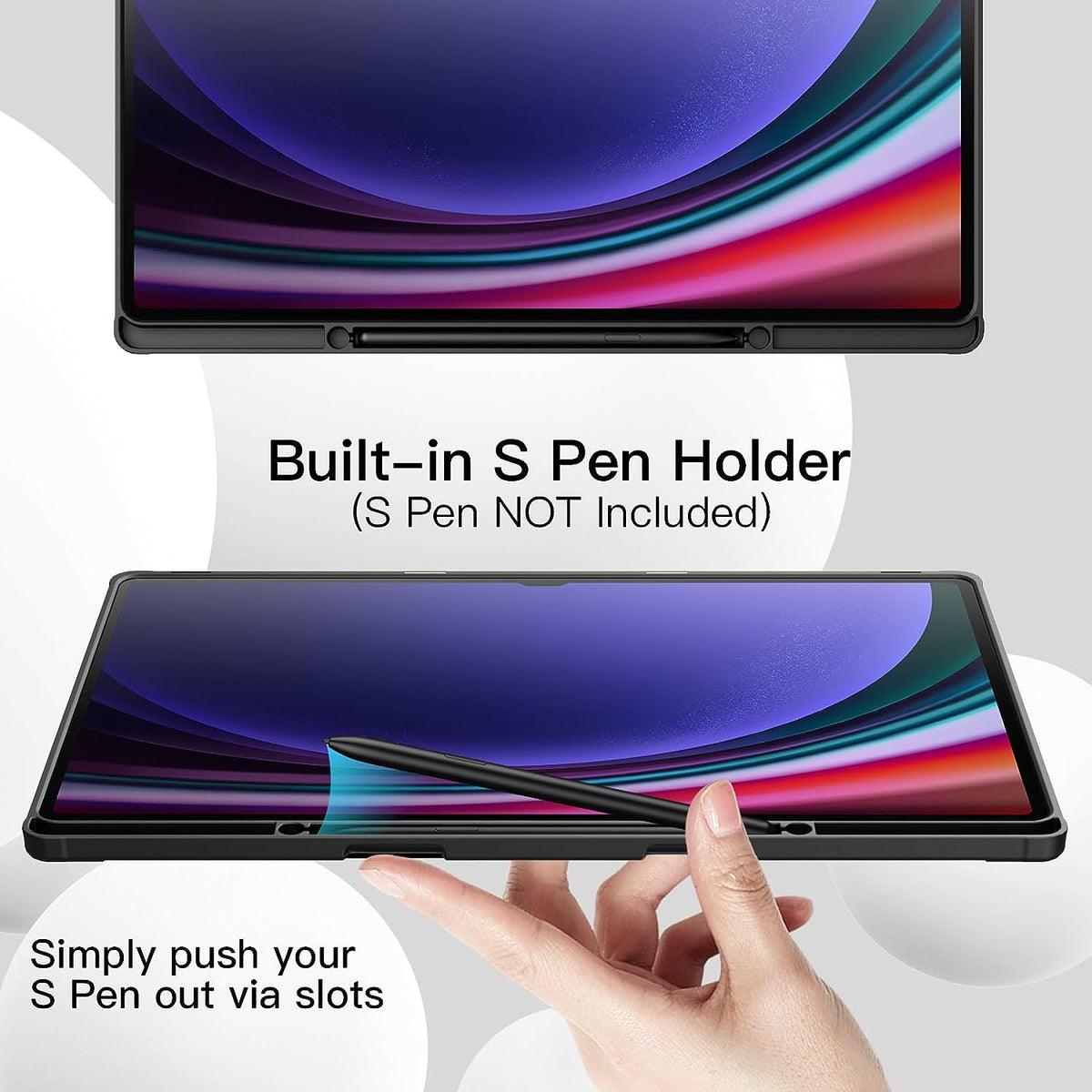 Slim Flip Pen Holder Case Cover for Samsung Galaxy Tab S9 Plus