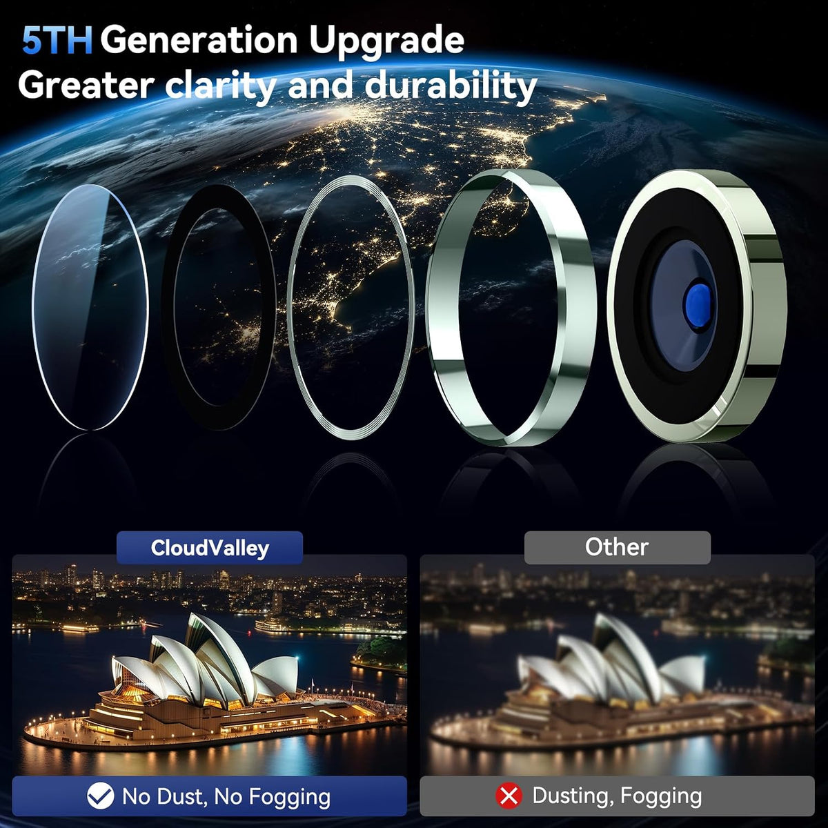 Camera Lens Protector Alloy Frame for iPhone 15 Plus