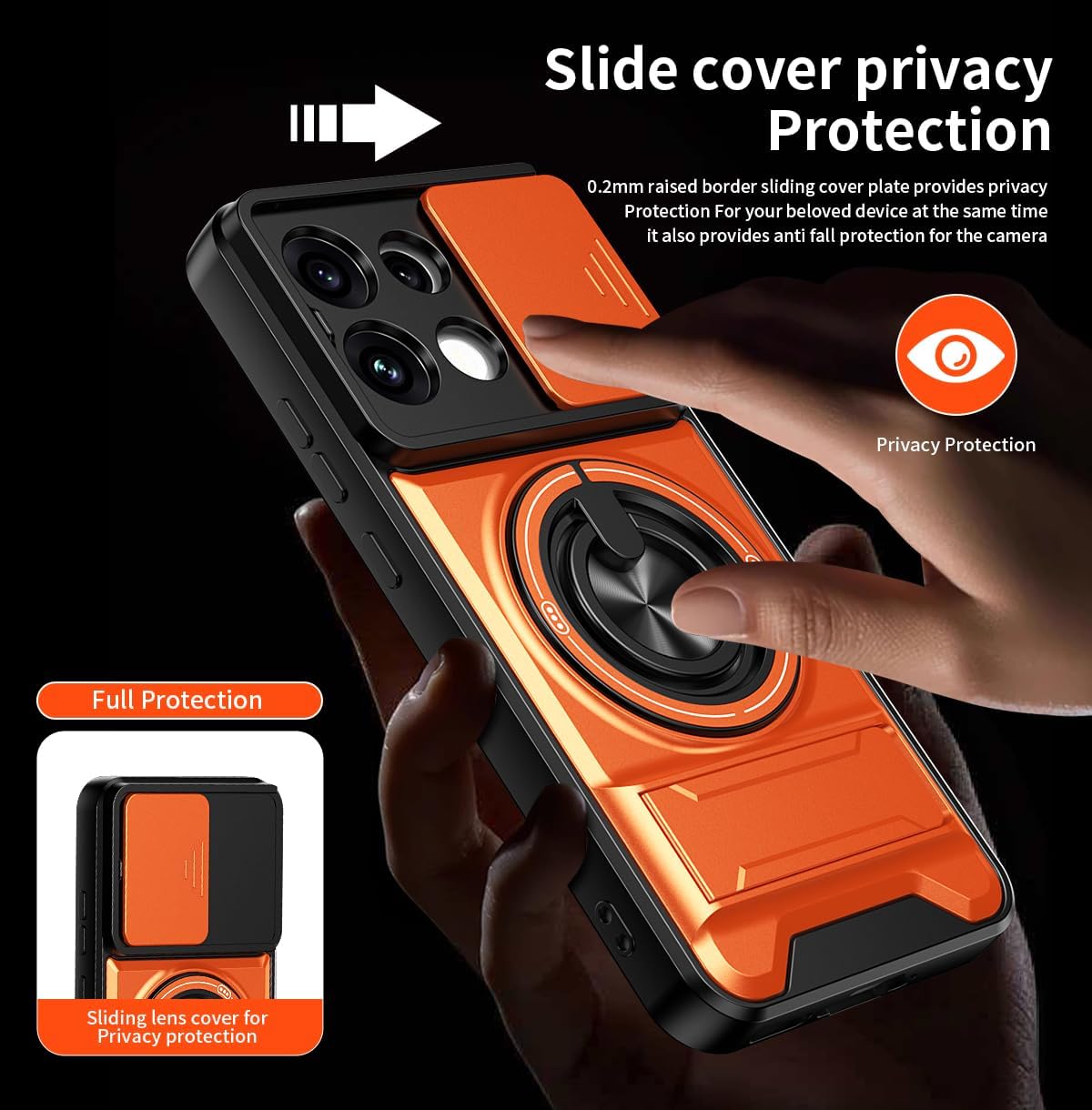 Magsafe Compatible Tough Ring Stand Case for Oppo Reno 16 F