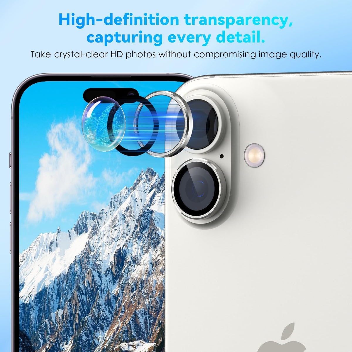 Camera Lens Protector Alloy Frame for iPhone 16