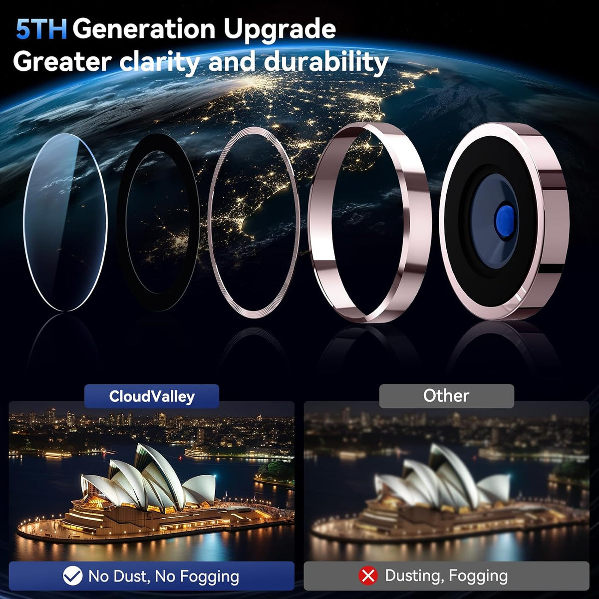 Camera Lens Protector Alloy Frame for iPhone 15 Plus