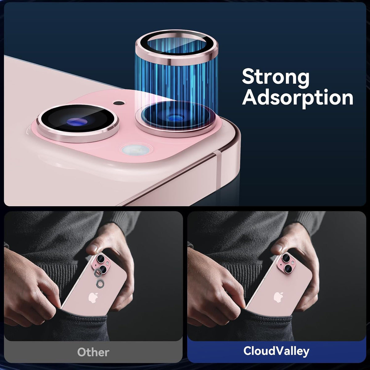 Camera Lens Protector Alloy Frame for iPhone 15 Plus