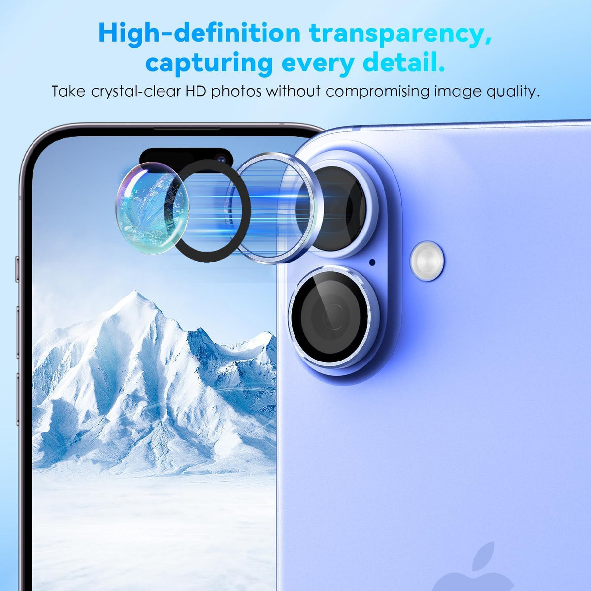 Camera Lens Protector Alloy Frame for iPhone 16