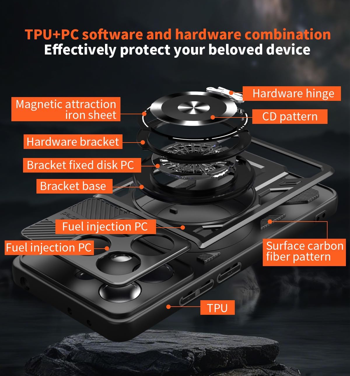Magsafe Compatible Tough Ring Case for Samsung Galaxy A08