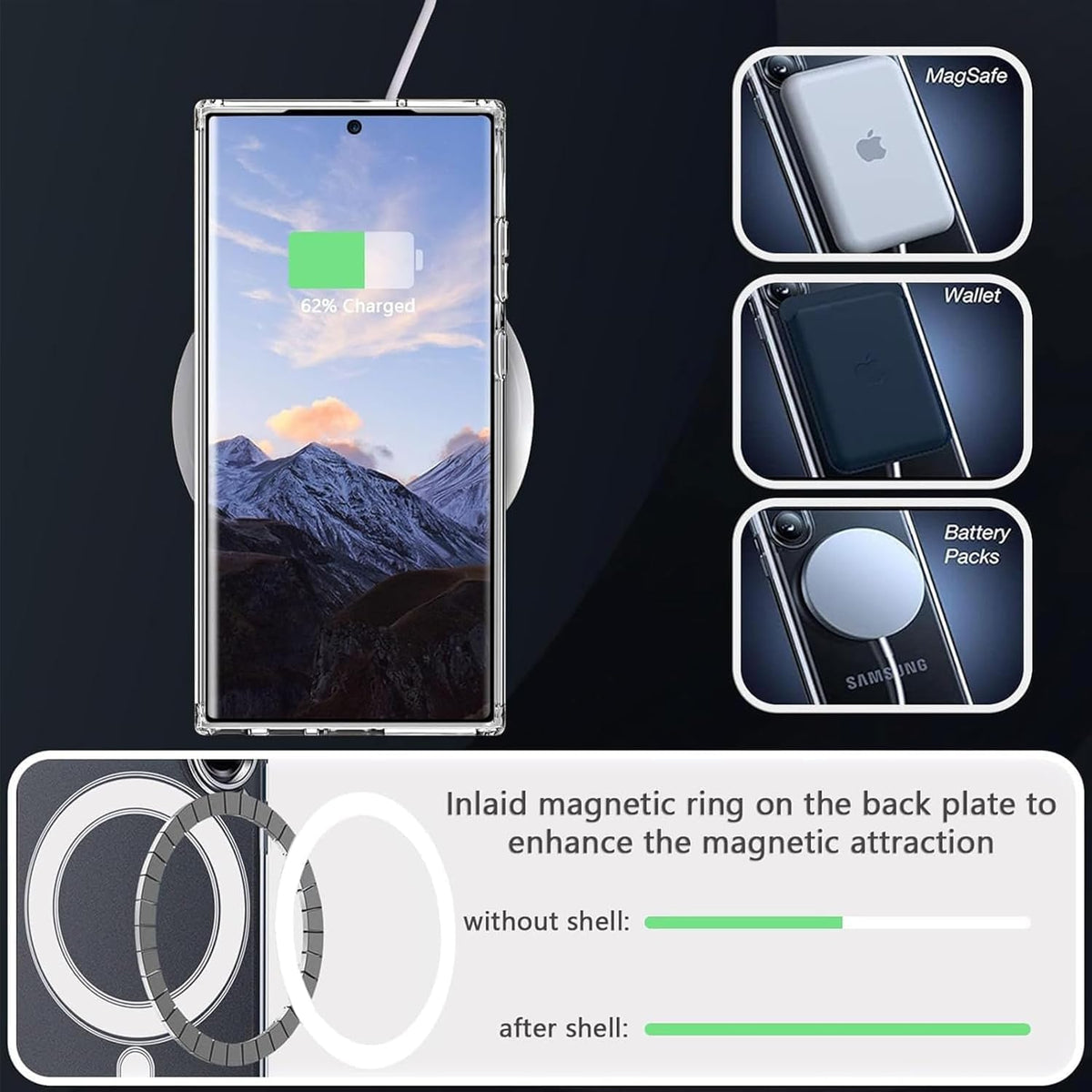 Clear Thin Magsafe Compatible Case for Samsung Galaxy S21