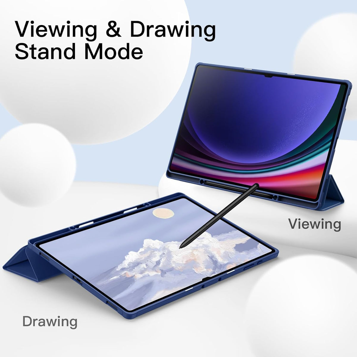 Slim Flip Pen Holder Case Cover for Samsung Galaxy Tab S9 Plus