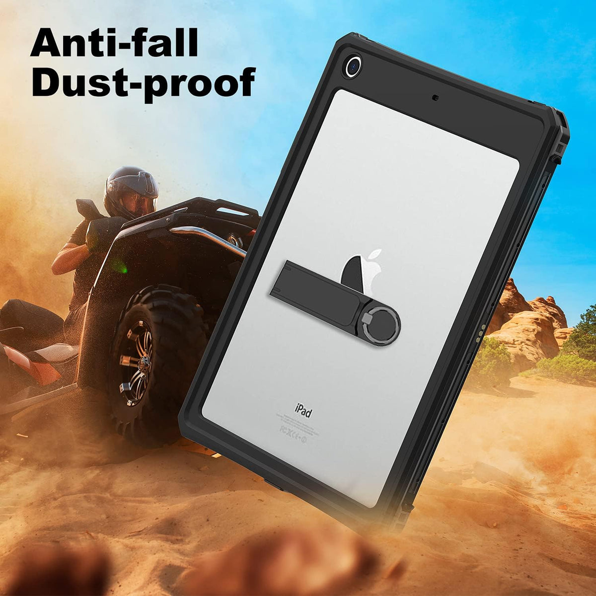 Shellbox Waterproof Case with Stand and Strap for iPad 10.2" 9th Gen