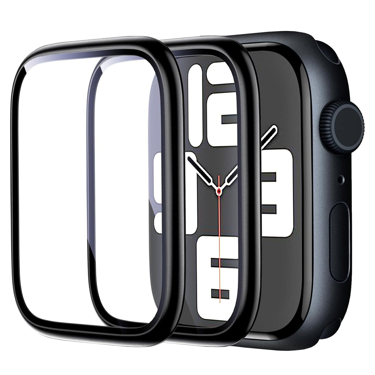 Apple Watch SE Series 3 40mm Glass Screen Protector Alignment Kit by SwiftShield (2 Pack - Black)