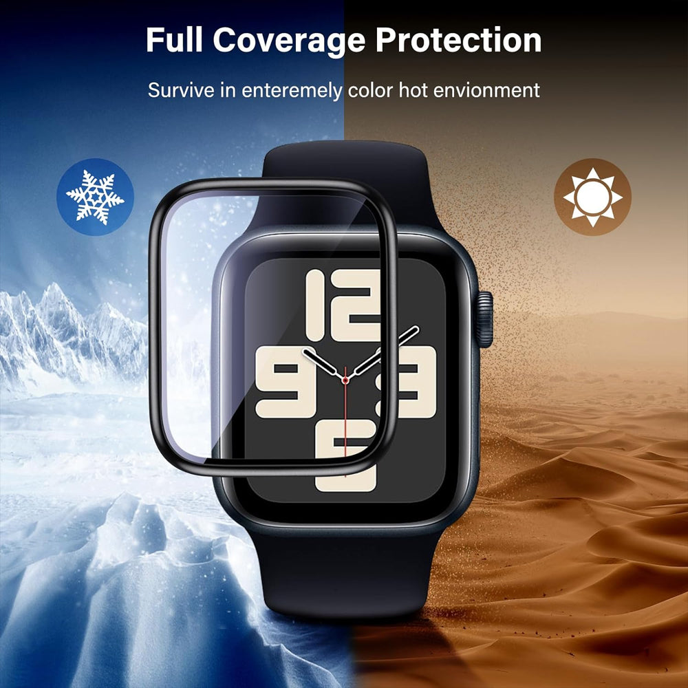 Apple Watch SE Series 2 44mm Glass Screen Protector Alignment Kit by SwiftShield (2 Pack - Black)