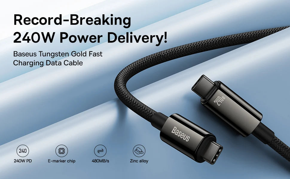 240W USB-C to USB-C Cable - Baseus Fast Charger