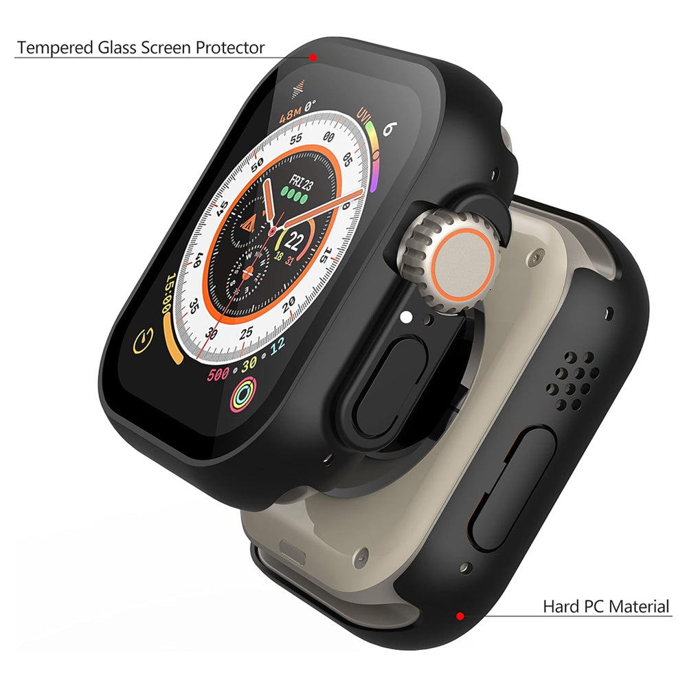 Apple Watch Ultra 4 49mm Case with Glass Screen Protector by Swiftshield (2 Pack - Black)