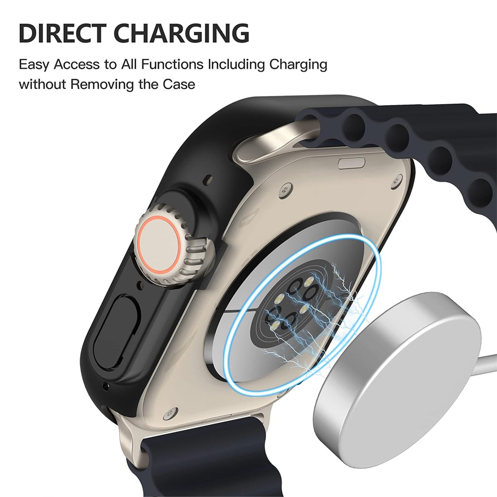 Apple Watch Ultra 4 49mm Case with Glass Screen Protector by Swiftshield (2 Pack - Black)