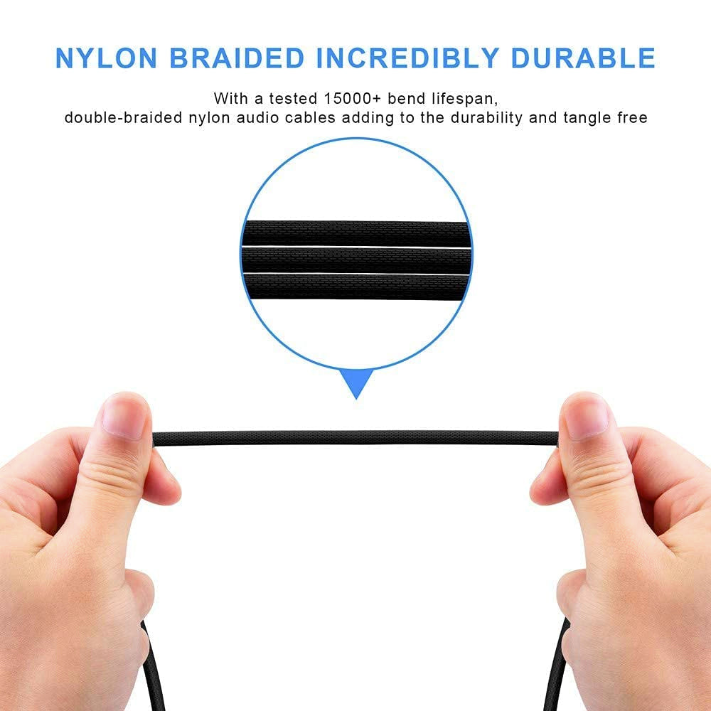 Aux to USB USB-C cable Braided Nylon (1m)