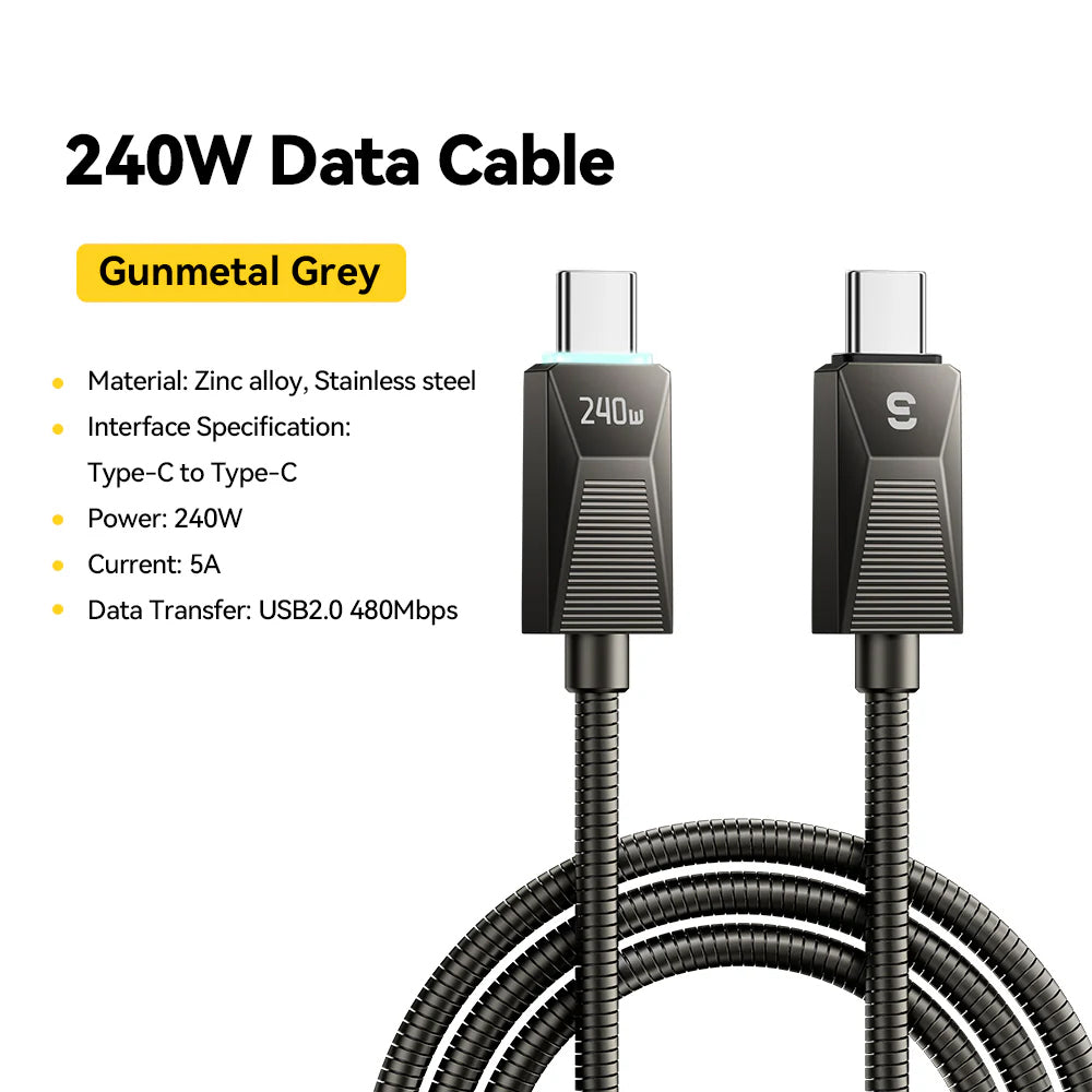 Display 240W LED USB-C to USB-C Cable (2M) - Essager Fast Charger