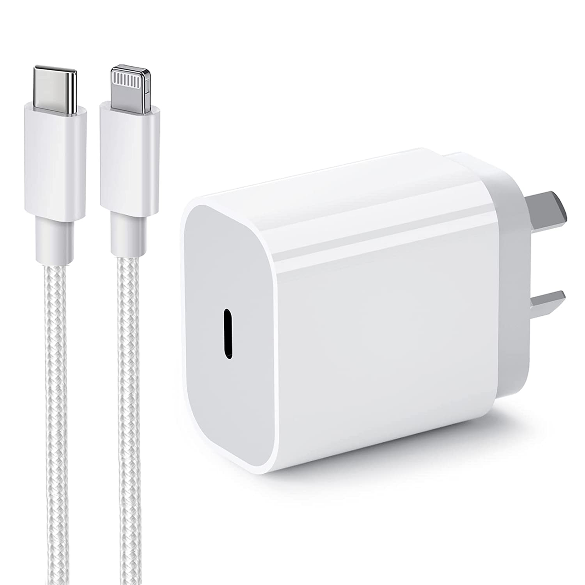 20W Fast Wall Charger with USB Type-C to Lightning cable