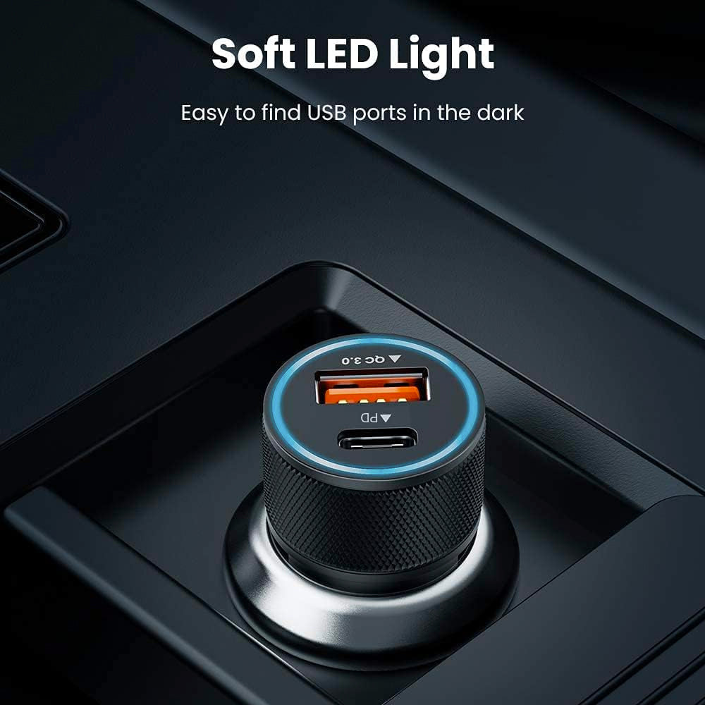 iPhone 15 Compatible Fast Car Charger USB-C 18W with USB-C cable