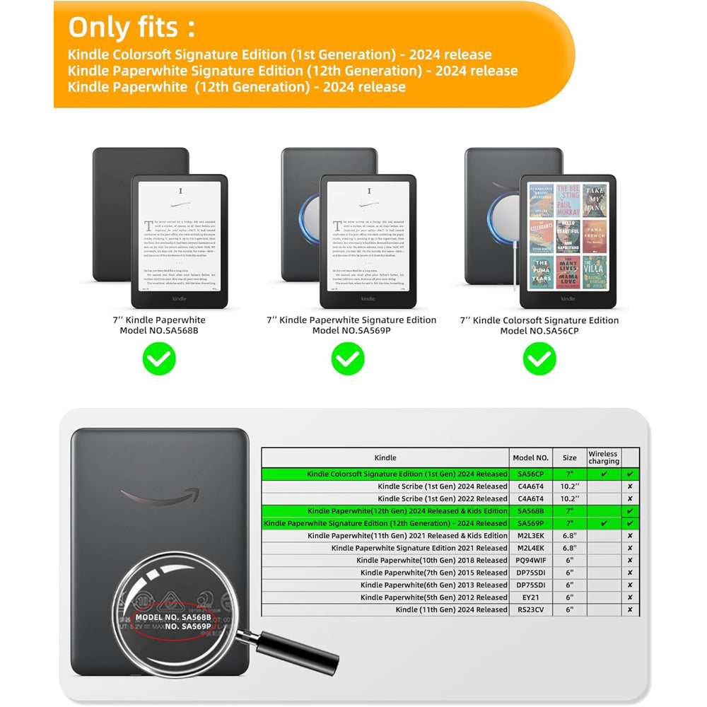 Flip Magnetic Case for Kindle Paperwhite 12th Gen 7" (2024)