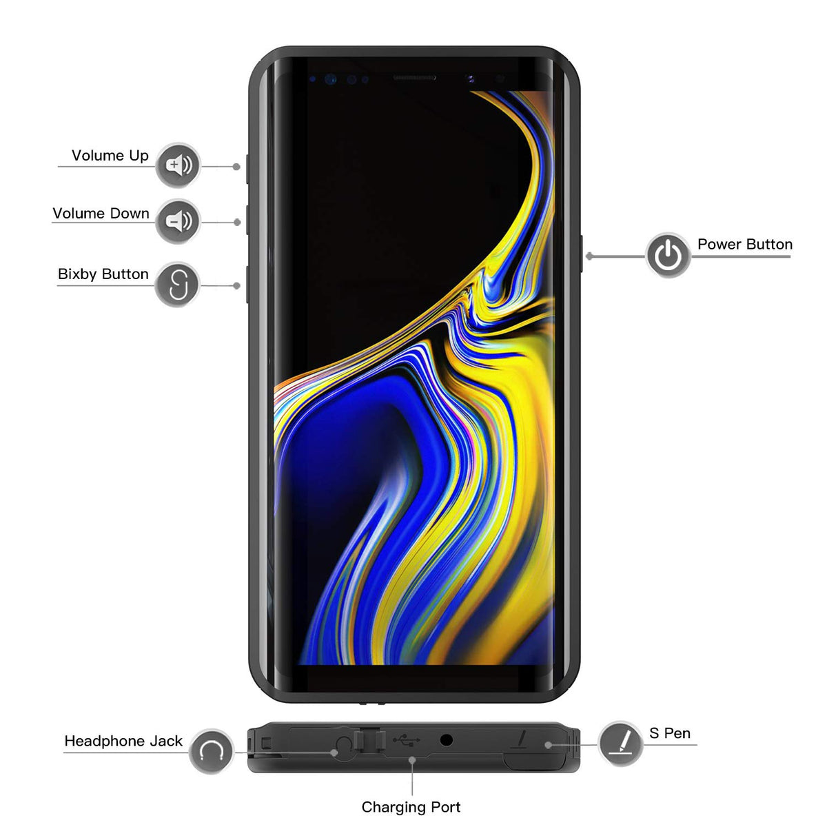 Redpepper Waterproof for Samsung Note 9