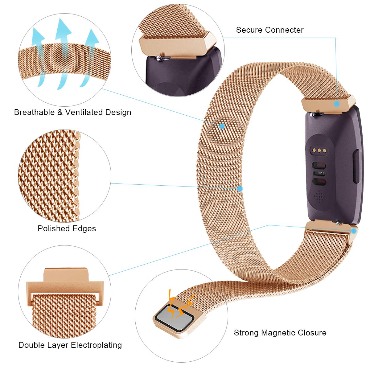 Milanese Strap for Fitbit Inspire 1 / 2