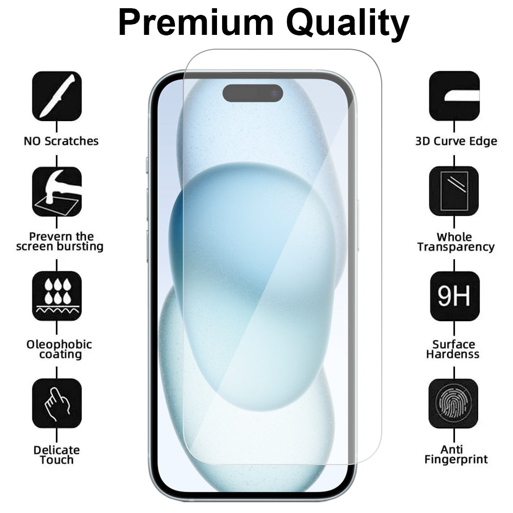 iPhone 15 Screen Protector Glass Case friendly