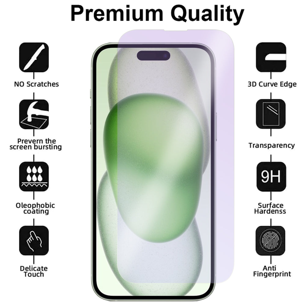 Blue Light Glass Screen Protector for iPhone 15 Plus