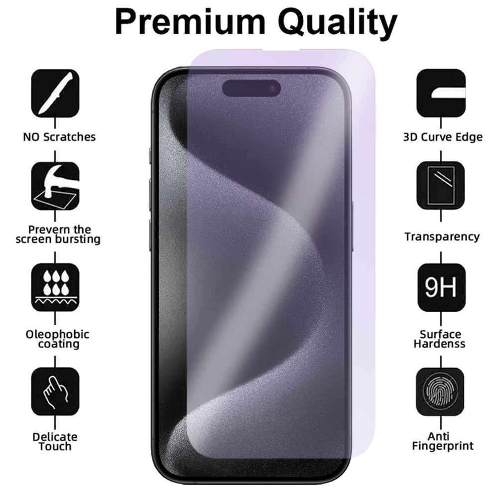 Blue Light Glass Screen Protector for iPhone 15 Pro