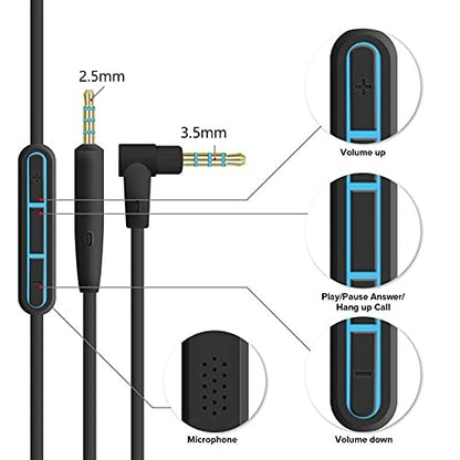 Replacement Cable for Bose QC35 (w/ mic + volume)