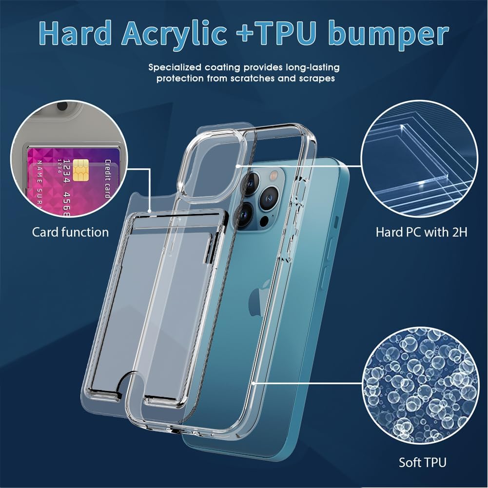 Clear Wallet Card Case for iPhone 17 Pro