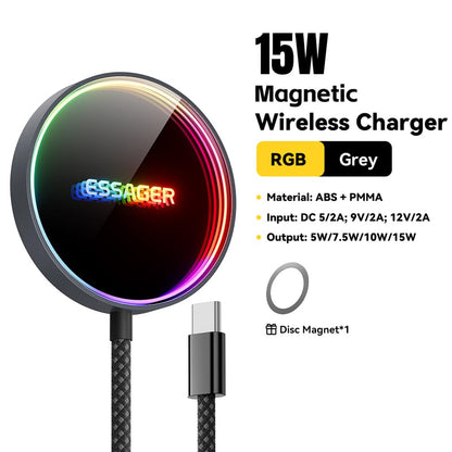 Magnetic Wireless Charger 15W (Magsafe Compatible) Rainbow - Essager