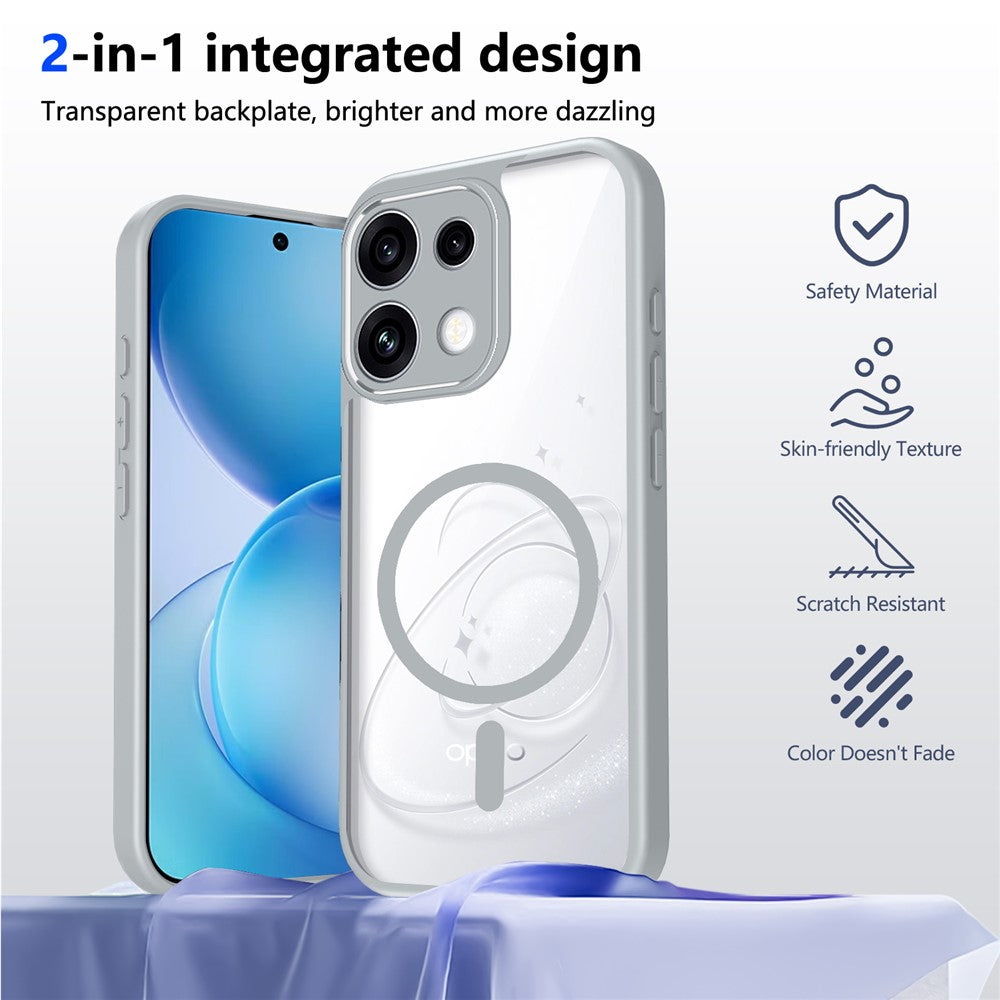 Magsafe Compatible Transparent Clear Case for Oppo Reno 16 F 5G
