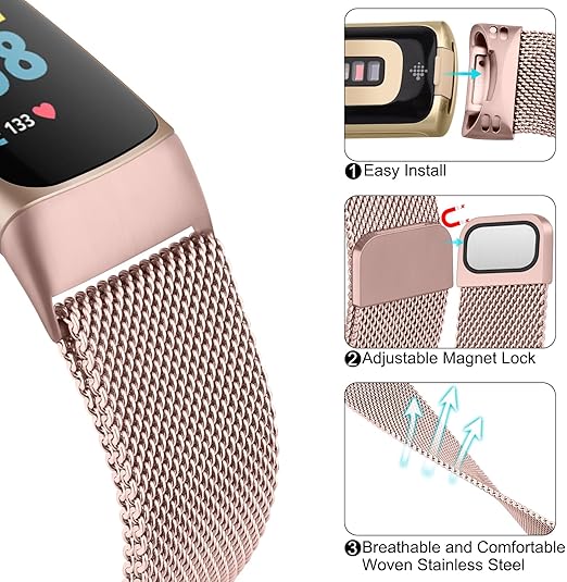 Milanese Strap for Fitbit Charge 6