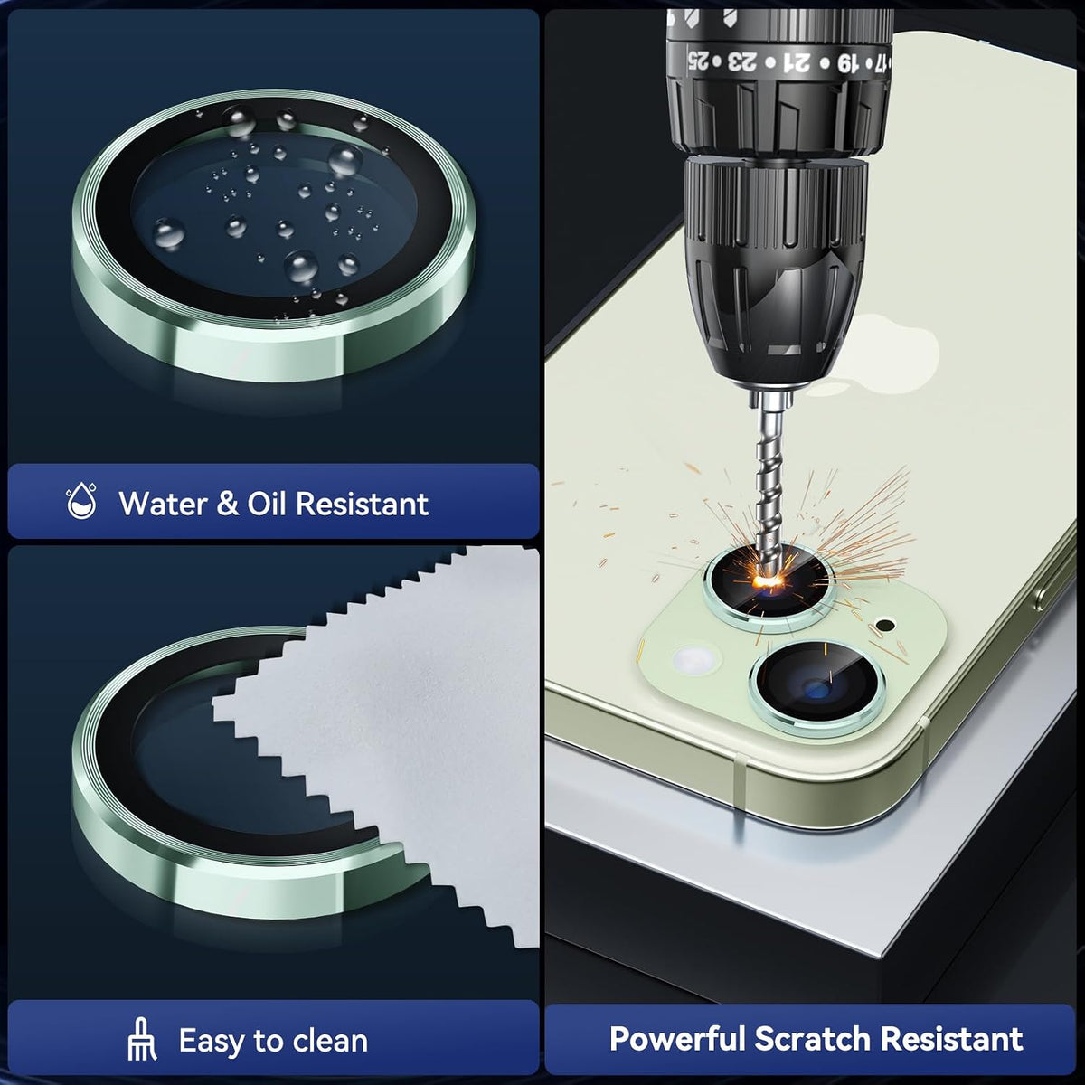 Camera Lens Protector Alloy Frame for iPhone 15 Plus
