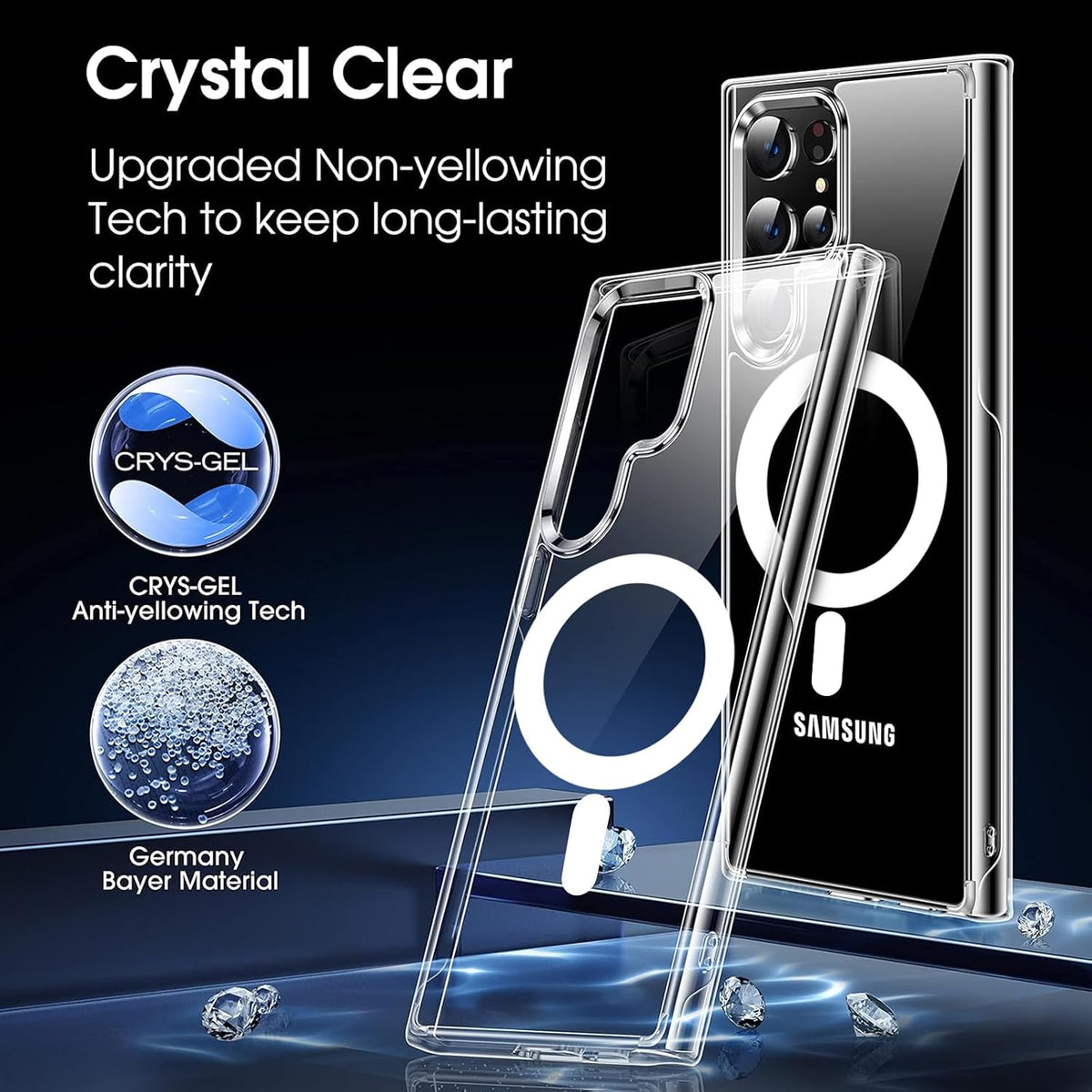 Clear Thin Magsafe Compatible Case for Samsung Galaxy S22 Ultra