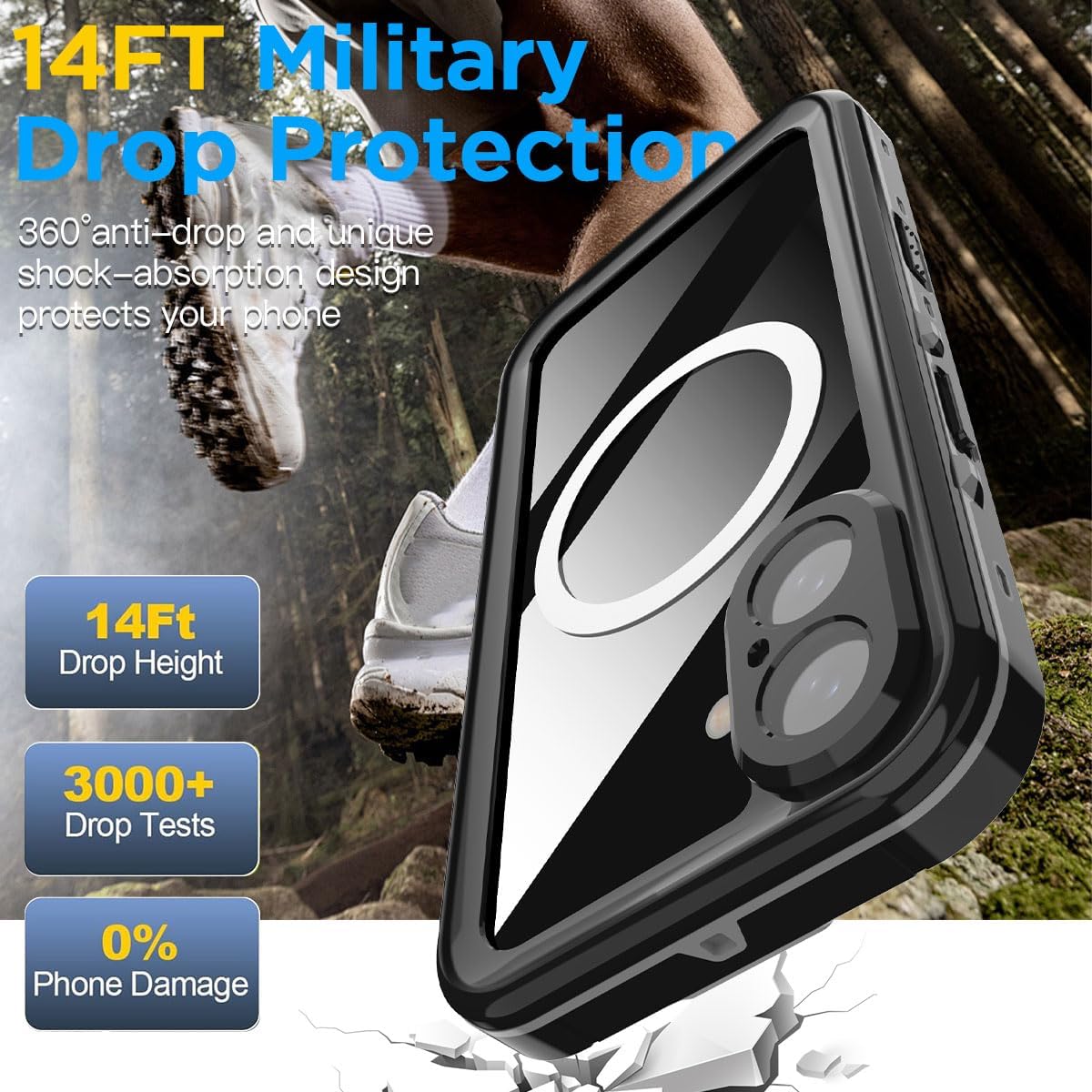 iPhone 16 Plus Magsafe Waterproof case Shockproof cover