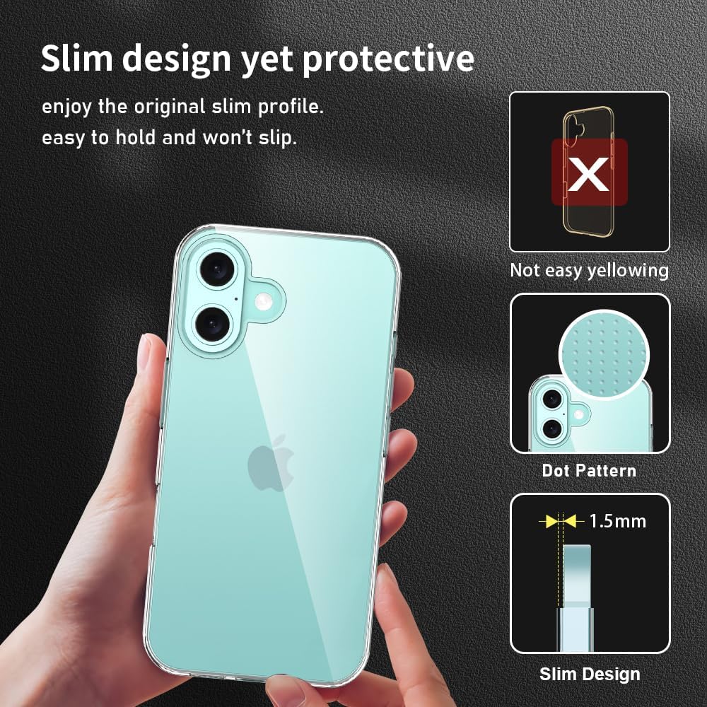 Clear Gel Thin Case for iPhone 16e
