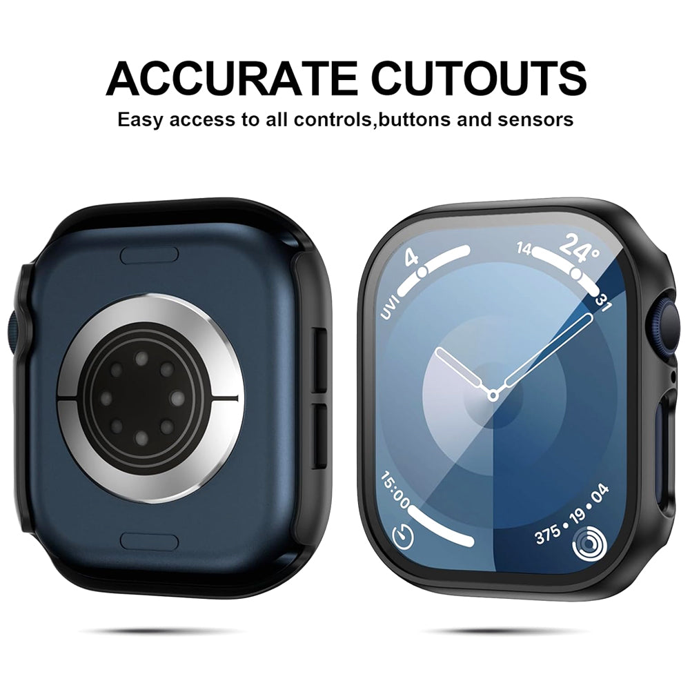 Apple Watch Series 11 (46mm) Case with Glass Screen Protector by SwiftShield (2 Pack - Rose Gold)