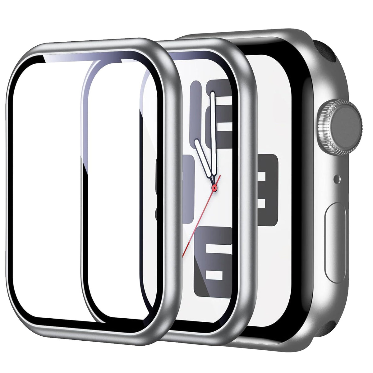 Apple Watch SE Series 2 40mm Glass Screen Protector Alignment Kit by SwiftShield (2 Pack - Silver)