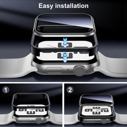 Apple Watch SE Series 3 44mm Glass Screen Protector Alignment Kit by SwiftShield (2 Pack - Silver)
