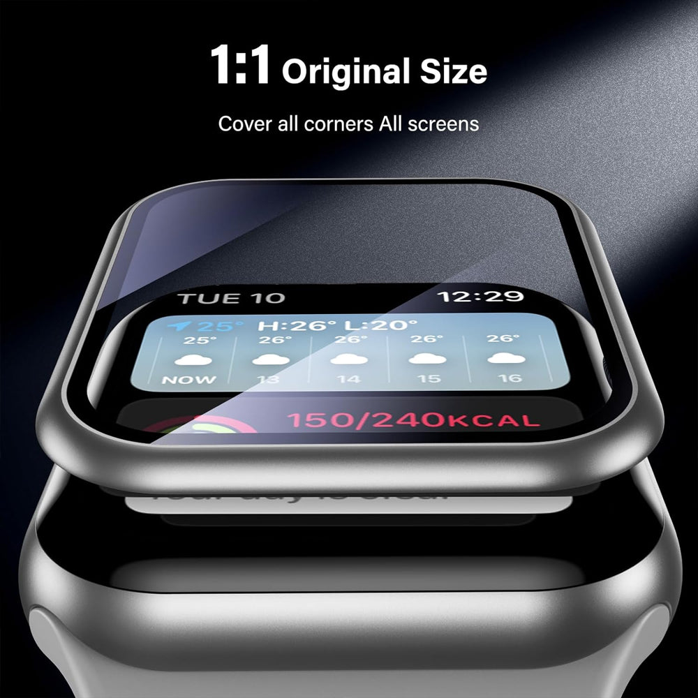 Apple Watch SE Series 3 44mm Glass Screen Protector Alignment Kit by SwiftShield (2 Pack - Silver)