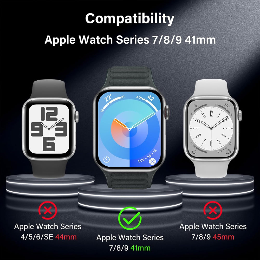 Apple Watch 41mm Glass Screen Protector Alignment Kit by SwiftShield (2 Pack - Silver)