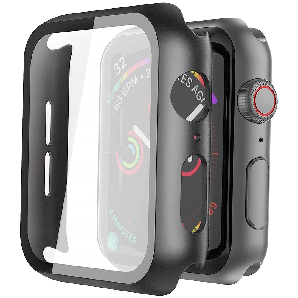 Apple Watch SE Series 2 40mm Case with Glass Screen Protector by SwiftShield (2 Pack - Black)