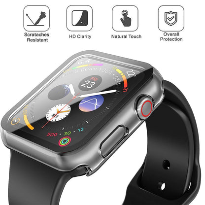 Apple Watch SE Series 2 44mm Case with Glass Screen Protector by SwiftShield (2 Pack - Clear)