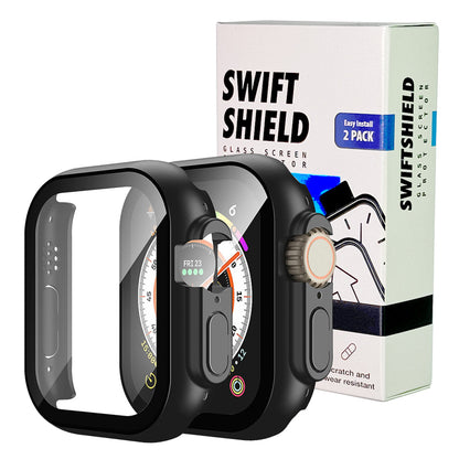 Apple Watch Ultra 4 49mm Case with Glass Screen Protector by Swiftshield (2 Pack - Black)