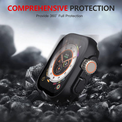 Apple Watch Ultra 4 49mm Case with Glass Screen Protector by Swiftshield (2 Pack - Black)